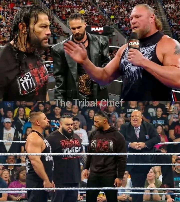 [The lights dim. The arena goes silent. Brock Lesnar’s music hits.]