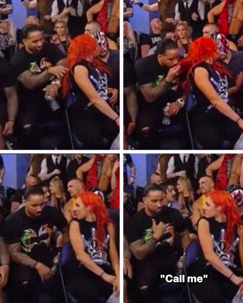 That time when Jey Uso randomly sniffed Becky Lynch’s hair on camera