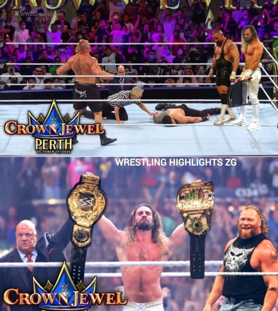 WWE Crown Jewel 2025 Shock: Brock Lesnar Brutally Attacks Roman Reigns and Joins Seth Rollins’ Team