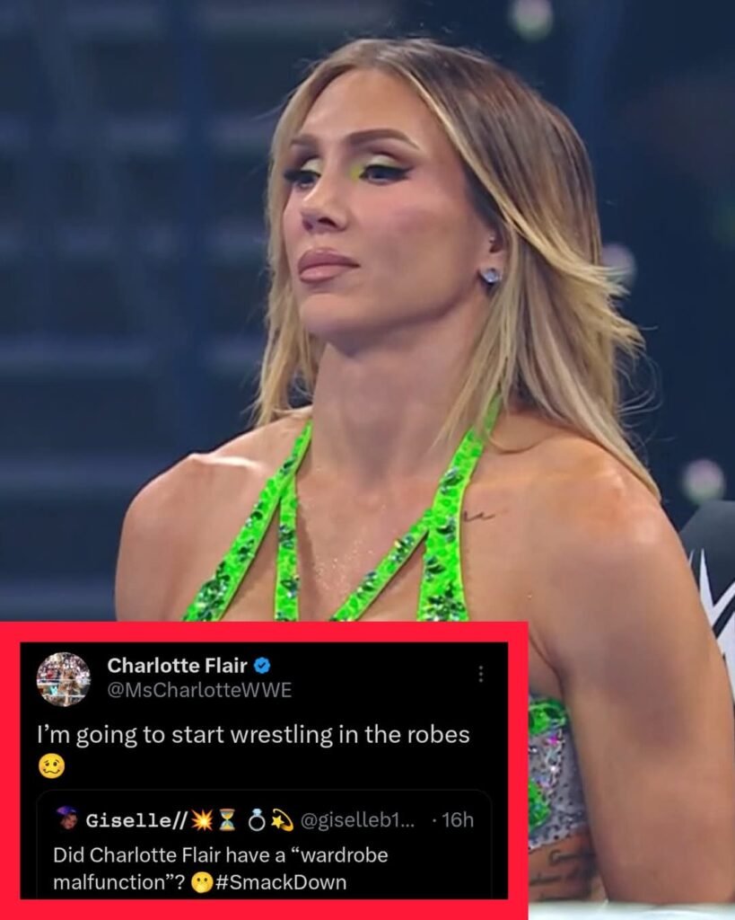 Finally Charlotte Flair reacts to her wardrobe malfunction last night on SmackDown