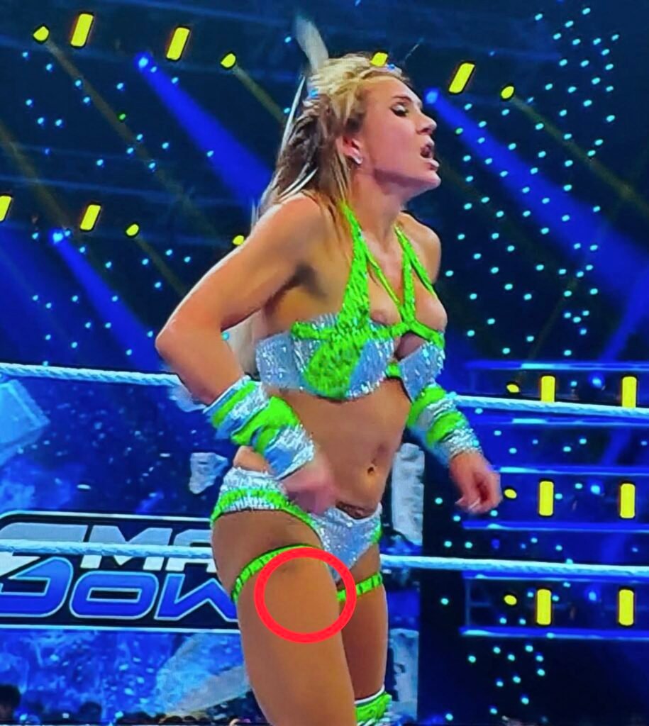 Charlotte Flair had a major wardrobe malfunction on Smackdown